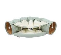 Luqeeg Cat Tunnel Foldable Bedwinter Pad Covered Cat Cave for Indoor Black Out Cloth Design Pet Sleeping Bag with Fuzz Balls Hanging At Each End of the Tunnel for Indoor Pet Sleep