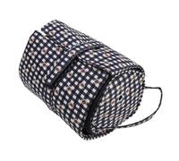 Luqeeg Crochet Bag Organizer, 600D Oxford Cloth Crochet Yarn Project Bag, Flower Pattern Hook and Yarn Bucket Detachable Small for Carrying Projects, Knitting Needles (Black White Plaid)