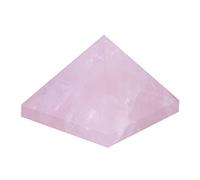 Luqeeg Crystal Pyramid, Rose Quartz Pyramid Decoration, Fine Stone Handicraft Paperweight for Home Office Decor, Good Fortune, Luck in Life, Functional Object for Family or Friend