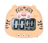 Luqeeg Cute Animal Kitchen Timer for Cooking Baking Sport Game, Cartoon Countdown Timer, Tiger Cartoon, TLCD Screen, Digital Timer for Kids, 10cmx10cm