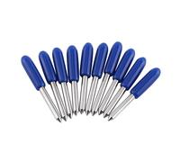 Luqeeg Cutter Blades 10pcs, Cemented Carbide Plotter Cutting Blades 30° 45° 60° with Protective Caps, Ideal for Cutting Plotters (60°)