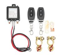 Luqeeg DC12V Remote Battery Disconnect Switch, Auto On Off Kill Switch with Remote Control for Car Boat Marine Truck, Master Battery Disconnect Switch with 2 Battery Clip, Copper Terminal(#2)