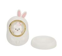 Luqeeg Electric Hand Warmer, USB Rechargeable Hand Warmer 2 Heating Levels 55-65C, Fast Heat Portable Handwarmer with Cute Rabbit Design Night Light 2400mAh Battery, Ideal for Office (White)
