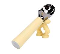 Luqeeg Electric Ice Cream Scoop, Heated Ice Cream Scooper 3-5 Seconds Automatic Heating Rechargeable Warming Scooper with LED Display Screen for Easy Scooping (Yellow)