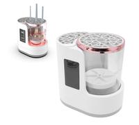 Luqeeg Electric Makeup Brush Cleaner Machine with Timer, Automatic Cosmetic Brush Cleaner Dryer Machine, 850 RPM Wet Dry Separation Simple to Operate Makeup Accessories