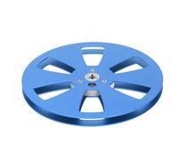 Luqeeg Empty Tape Reel, 1/4 7 Inch Aluminum Alloy Universal Open Sound TakeUp Reel, Portable Lightweight Replacement Opening Machine Part with 6 Holes, for ReVox, Studer (Blue)