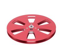 Luqeeg Empty Tape Reel, 1/4 7 Inch Aluminum Alloy Universal Open Sound TakeUp Reel, Portable Lightweight Replacement Opening Machine Part with 6 Holes, for ReVox, Studer (Red)
