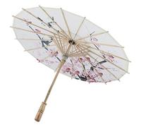 Luqeeg Handmade Oiled Paper Umbrella Japanese Parasol Asian Chinese Classical Dance Umbrella for Photography Cosplay Costumes Wedding Party Home Decoration, 21.7", Plum Blossom