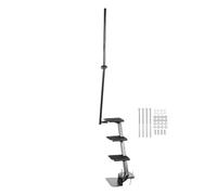 Luqeeg Heavy Duty Boat Trailer Steps with Safety Handrail, 4 Steps Boat Ladder, Secure and Stable Adjustable Brackets Anti Slip Universal Boarding Ladder Replacement for Deep V