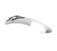 Luqeeg High Mount Front Mudguard for Motorcycles, Direct Replacement | Aluminum Alloy Brushed Finish, Aerodynamic Design, Mud Water Deflector (Silver)
