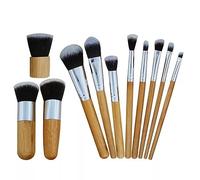 Luqeeg Makeup Brushes Set, 11pcs Makeup Brushes with Bamboo Handle, Aluminum Tube & Nylon Wool, Suitable for Traveling, Ideal for Personal Use or As Gifts