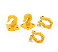 Luqeeg Metal RC Trailer Hook, 2pcs Spare Parts Hook, Durable Corrosion Resistant Accessory with Enhanced Stability, Ideal for SCX10, 90046, D90 1:10 Scale RC Car (Yellow)