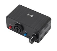 Luqeeg Microphone Preamp High Gain, 48V Phantom Power, XLR Output, Low Noise, Black Metal Case with 6.5mm Plug, for Dynamic and Condenser Microphones, Recording Podcasting Live Streaming