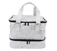 Luqeeg Nail Polish Organizer Bag, Holds 42 Bottles, Water Resistant PU Portable Holder Organizer Case with a Detachable Sponge Pad, for Efficient Organization and Storage, White