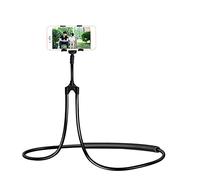 Luqeeg Neck Phone Holder, Flexible Adjustable 360 Degree Rotating Hands Free for Video Watching with Soft Shock Proof Sponge, for Bed Sofa Car (Black (78cm))