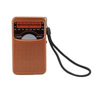 Luqeeg Portable Radio Rechargeable Am Fm Sw Radio with Exceptional Signal Reception Clear Sound Versatile Listening Options for Home Travel Outdoor Adventures, Space Saving (Gold)