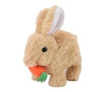 Luqeeg Realistic Bunny Toy, Plush Interactive Easter Electronic Hopping Bunny Toy with Sound & Wiggle Ears Portable Playmate for Toddlers Birthday Gift 6.3x6.69x3.94in (Yellow)