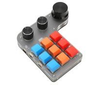 Luqeeg RGB Backlit Mini Custom Keypad with 9 Keys 3 Knobs, Programmable Macro Gaming Keypad for Computer Graphics, Software Shortcut Keys