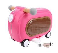 Luqeeg Ride on Luggage, Multi Modes Anti Tipping Over 20l Ride on Toddler Rolling Suitcase with Wheels & Lights Rolling Backpack for Travel Board Flights 18.1x8.3x11.8in (Rose Red)