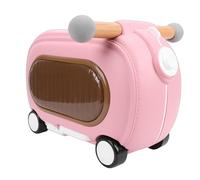 Luqeeg Ride on Luggage, Multi Modes Anti Tipping Over 20l Ride on Toddler Rolling Suitcase with Wheels & Lights Rolling Backpack for Travel Board Flights 18.1x8.3x11.8in (Pink)