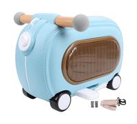 Luqeeg Ride on Luggage, Multi Modes Anti Tipping Over 20l Ride on Toddler Rolling Suitcase with Wheels & Lights Rolling Backpack for Travel Board Flights 18.1x8.3x11.8in (Blue)