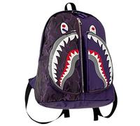 Luqeeg Shark Camo Backpack, Waterproof & Wear Resistant, Large Capacity, Adjustable Shoulder Straps, 30x40x13 cm, Purple