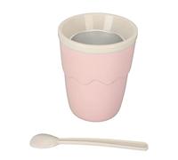 Luqeeg Slushie Cup 200ML Easy Operation Durable Pp Aluminium Light Portable Size Squeeze Cup Quick Frozen Homemade Milk Shake Ice Cream Maker for Family Travel Camping (Pink)