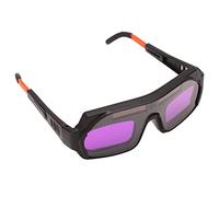 Luqeeg Solar Auto Darkening Welding Goggle, Pc Lens Safety Eye Protection Gear Fast Dimming Anti Splash with 10 Replacement Lenses Adjustable Elastic Band for Welding Cutting