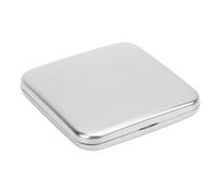 Luqeeg Stainless Steel Makeup Mirror - Double Sided Metal Handheld Cosmetic Mirror, Compact Pocket with Storage Bag, Small for Home, Living Rome, Bedroom (58MM Cube)