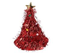 Luqeeg Xmas Tree Hat, Christmas Tree Costume Hat, Decoration Fun Festive Eye-Catching Christmas Accessories PVC Felt for Family Xmas Photos Parties Holiday Festive Gatherings Red