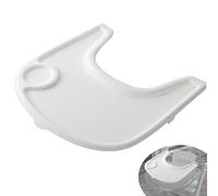 LuQiBabe High Chair Tray Cover Compatible with Stokke Tripp Trapp Chair with Cup Holder - Smooth Surface and Strong Suction - Made with Food-Safe Plastic (BPA BPS BPF Lead Phthalate Free) - White