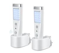 Luqixcey 2 Pack LED Motion Sensor Night Light, 4 Function Power Failure Light, Rechargeable Plug Base, Portable Energy Saving Flashlight, Emergency Sensor Light for Kids Adults Home Power Failure