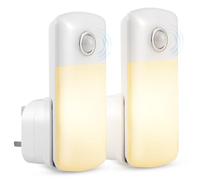 Luqixcey 2 Pack LED Motion Sensor Night Light, 4 in 1 LED Power Failure Light, Rechargeable Plug in Emergency Flashlight, Portable Dimmable Nightlights, for Kids Adults Home Power Failure