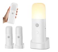 Luqixcey 2 Pack Motion Sensor Night Light, 2000mAh Rechargeable Energy Saving Flashlight, Adjustable White & Warm Light, 5 Brightness Levels and 3 Modes, for Kids Adults Home Power Failure