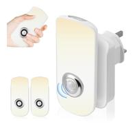 Luqixcey 2 Pack Night Light Plug in Wall,Motion Sensor Night Light with Warm White Lgiht,2 in 1 Rechargeable Emergency Light with 18 LEDs for Hallway Side & Emergency Torch,4m Sensor Distance