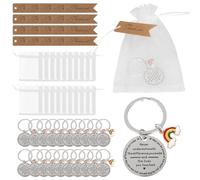 Luqixcey 20 Set Thank You Teacher Gifts,60 PCS Thank You Gifts Multipack for Colleagues,Proud of You Gifts,Rainbow Keychain White Organza Bags Thank You Cards for Thanksgiving Wedding Teaching Christmas Gifts