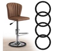 Luqixcey 4pcs Bar Stool Leg Protectors Ring, Anti-Slip Silicone Chair Leg Floor Protector, No Scratches No Noise, Bar Stool Silicone Cover, Pads Bottom Protect Wooden Floor Fits 16.5"" to 18.5"" Base