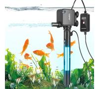 Luqixcey Fish Tank Filter, 600L/H UV Sterilizer for Aquarium, Green Water Cleaning Filter Pump with Timer, Silent Filtration Pump Fit for 40-150L Fish Tank Aquariums (600L/H)