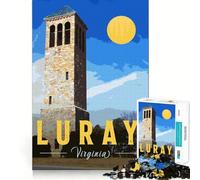 Luray Virginia Tower Jigsaw Puzzles 1000 Piece for Adults Memory Boost Cozy Fun Pattern Assemble Nice Decor (38x52cm)