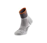 Lurbel Challenge Three Trail Running Socks, Anti-Blister Socks, Anti-Odor, Breathable Mountain Socks, Unisex, Ice Grey/Orange, L
