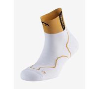 Lurbel Desafio Three SS26 Trail Socks - Unisex, Breathable, Anti-Blister and Anti-Odor Socks with Cushioning., White/Amber Yellow, M