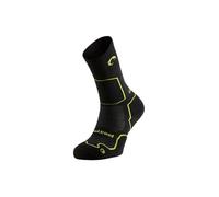 Lurbel Logan Five Seamless Socks, Trekking Socks, Anti-Blister, Anti-Odor and Breathable Unisex Socks, Black/Apple Green, XL