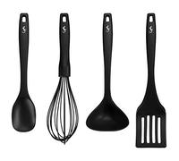 Lurch 240613 Smart Tool Essential Set Kitchen Utensil Made of 100% BPA-Free Platinum Silicone with Nylon Core (Spoon, Spatula, Ladle & Whisk)