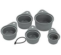 Lurch 70261 Measuring Cup Set (5 Pieces) for Measuring Ingredients in Cup Units Made of 100% BPA-Free Platinum Silicone, Grey, 13 x 10 x 6 cm