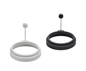 Lurch 70271 Egg Moulds Round Set of 2 100% BPA Premium Platinum Silicone Light Iron Grey