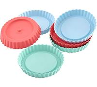 Lurch 83016 FlexiForm tartlets, silicone, multicoloured, 12x12x2 cm, set of 6