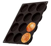 Lurch 85087 FlexiForm Burger Buns 12 x Baking Mould for 12 Burger Rolls Diameter 6.3 cm 100% BPA- Platinum Silicone Brown