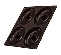 Lurch 85088 FlexiForm Bagels 4-Compartment Silicone Baking Mould for 4 Bagels (11.8 cm) 100% BPA-Free Platinum Silicone, Brown
