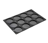 Lurch FlexiGastro 100% BPA-Free Platinum Silicone Baking Mould, 12 Discus, Black, 60 x 40 cm, Catering, 40 cm