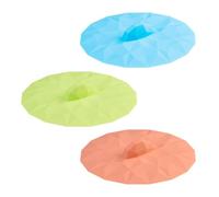 LURCH Mein Deckel Diamant Set of 3 Jade, Amber and Aquamarine - 3 Silicone Lids for Jars, BPA-Free, Dishwasher Safe, Reusable, Silicone